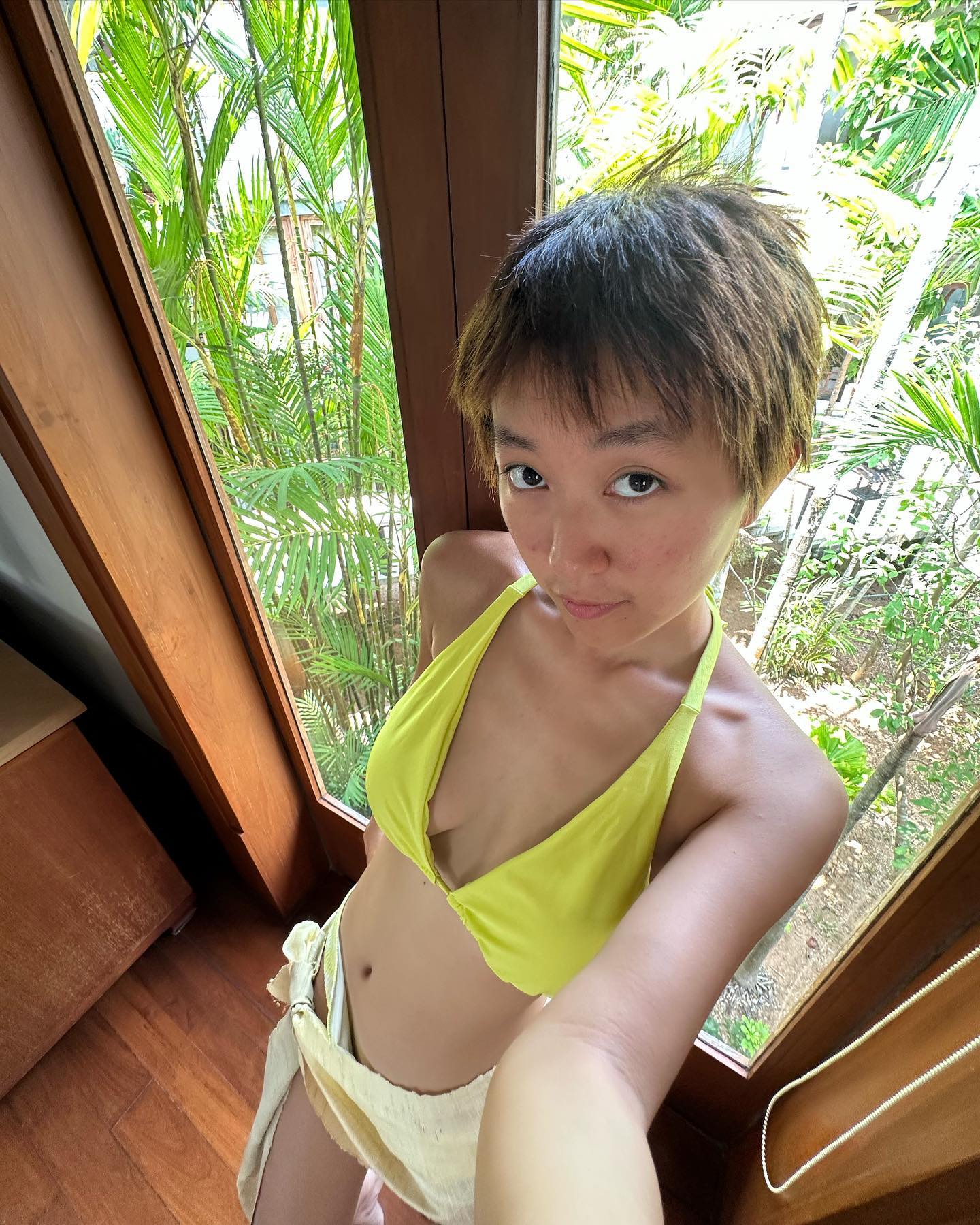 Portrait in tropical setting